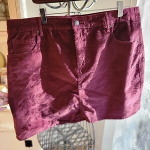 Old Navy Burgundy Corduroy Mini Skirt